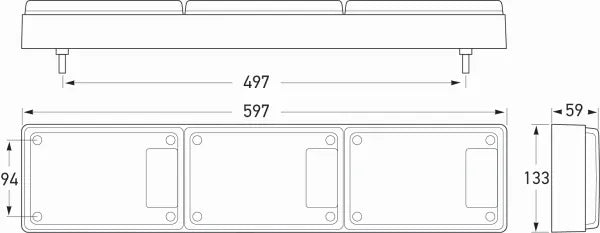 Hella Jumbo-S LED Triple Module Stop Rear Position Rear Direction Indicator Lamp Multivolt HCS