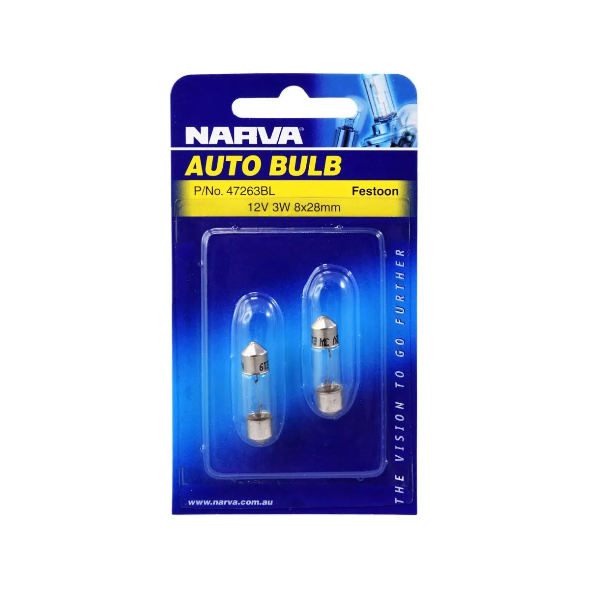 Narva 12V 3W SV7-8 Festoon Globe Pack Of 2