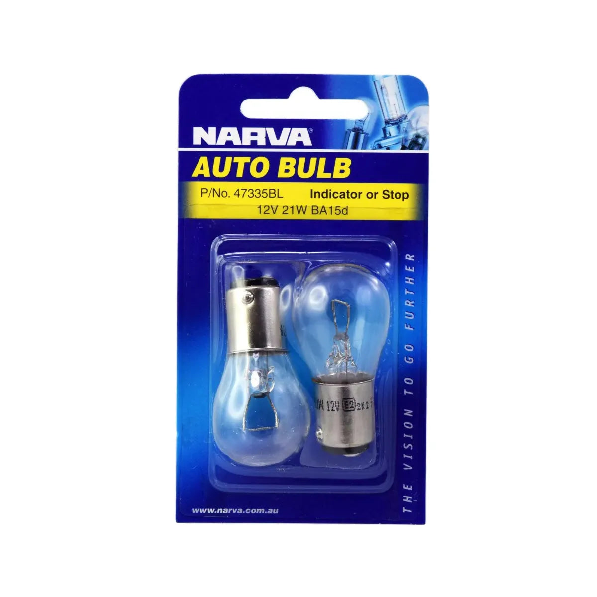 Narva 12V 21W BA15D Incandescent Globe Pack Of 2