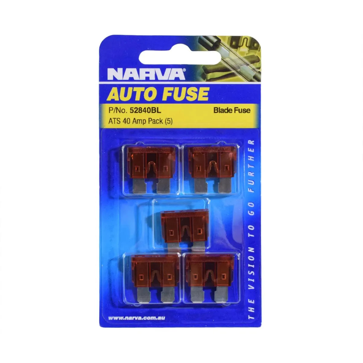 Narva 40A Brown Standard ATS Blade Fuse Pack Of 5