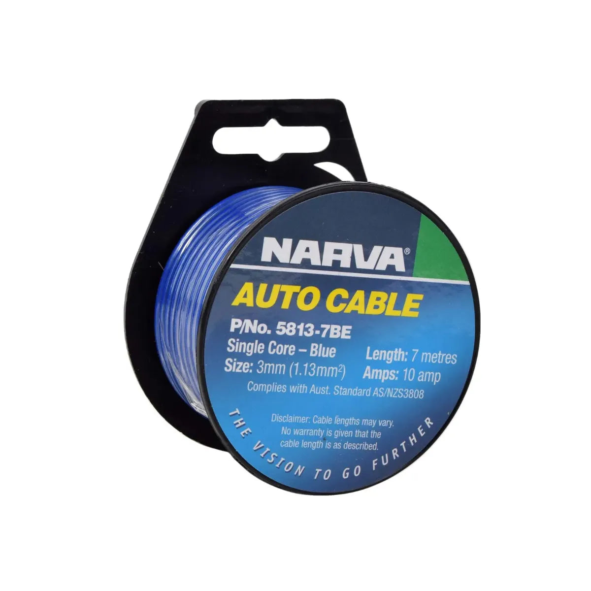Narva Single Core Cable 3mm 10A 7m Blue