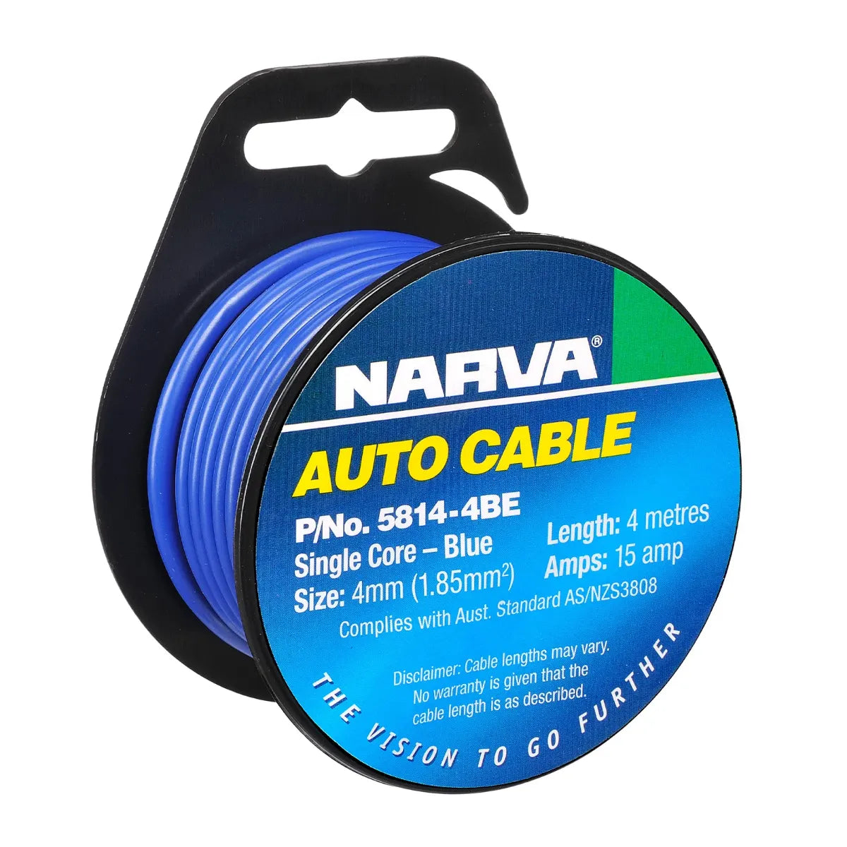 Narva Single Core Cable 4mm 15A 4m Blue