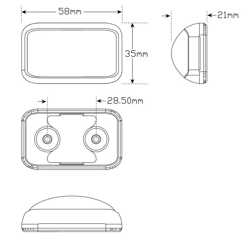 LED Side Marker Amber 12-24V
