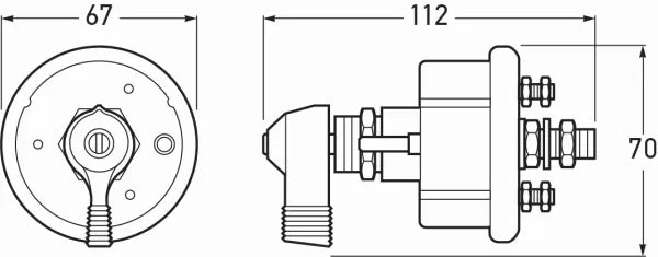 Hella Main Battery Switch Shift Actuation 6-36V 1000A On Off