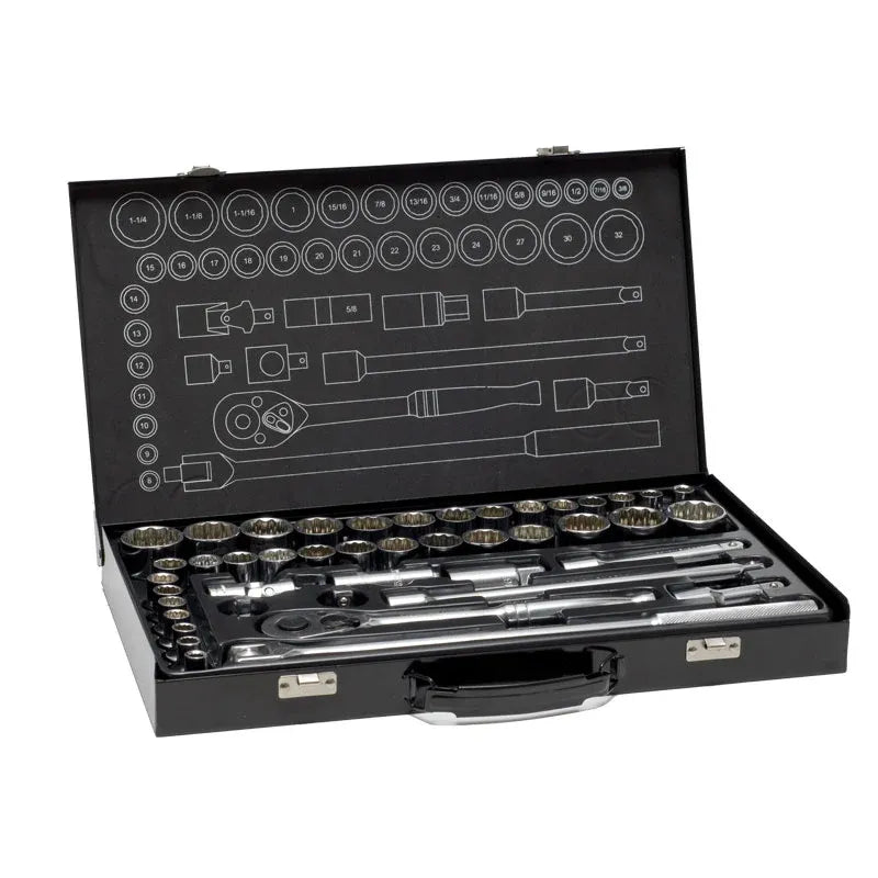 43pce 1/2" Drive AF & Metric Socket Set