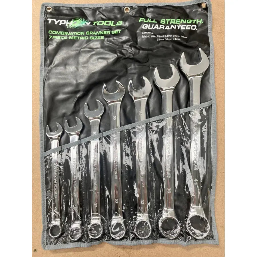 7pce Jumbo Metric Combination Spanner Set Chrome Vanadium