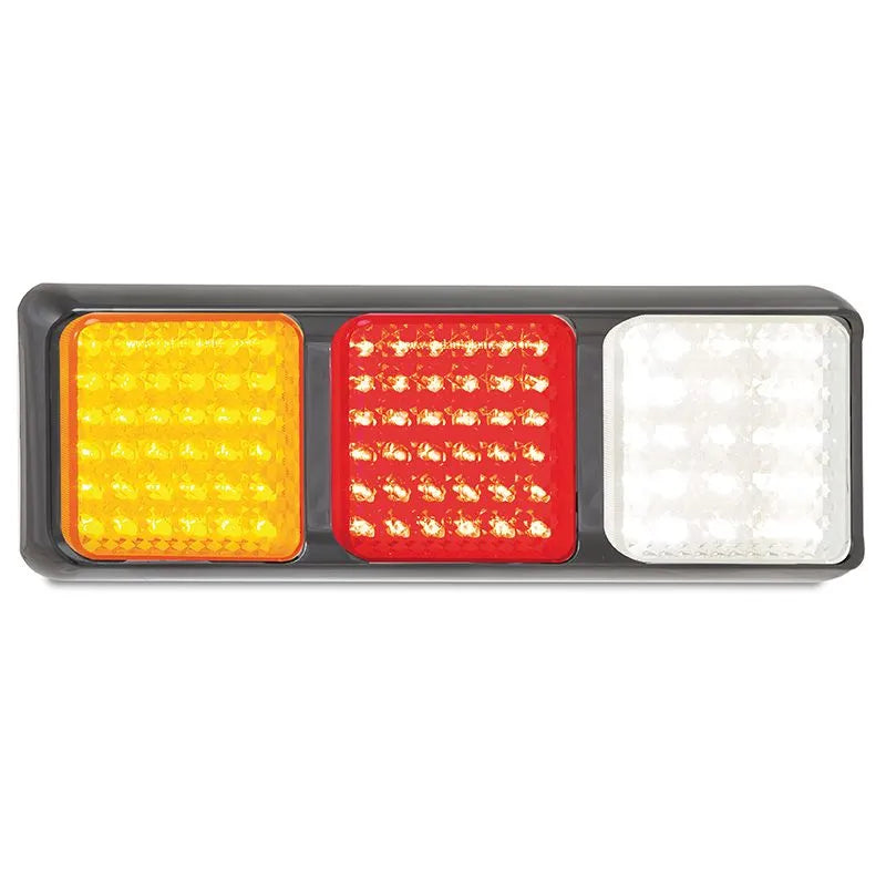 LED Combination Lamp 12-24V Stop/Tail/Ind/Rev Black Bracket 278x100x32mm