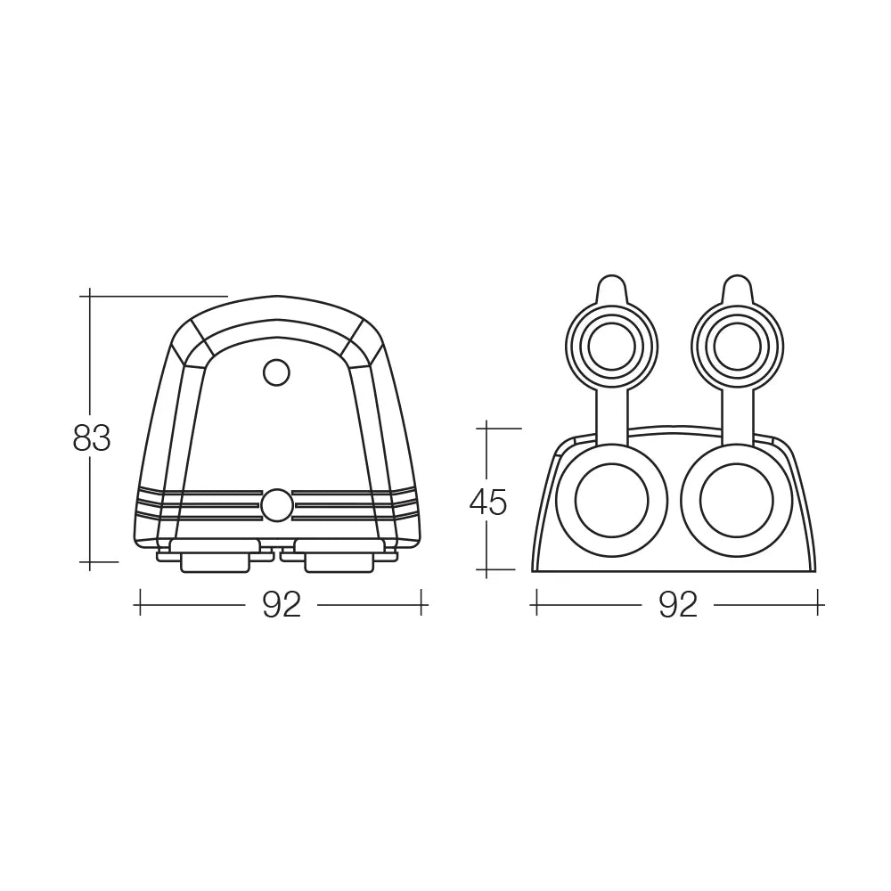 Narva Heavy-Duty Twin Surface Mount Accessory Sockets 20A 12V
