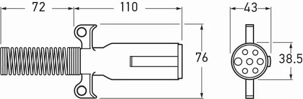 Hella 7 Pin SAE Metal Trailer Plug 70A 12V