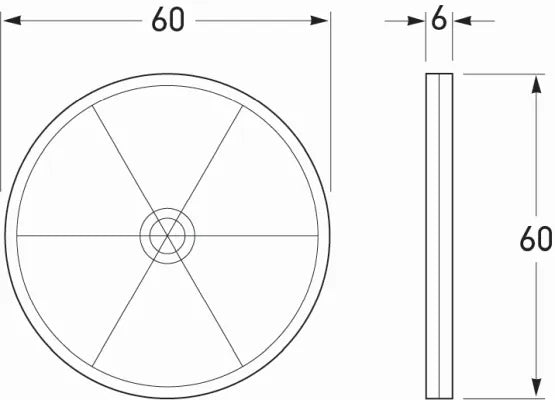 Hella Reflector Round White 60mm Screw Mount ADR