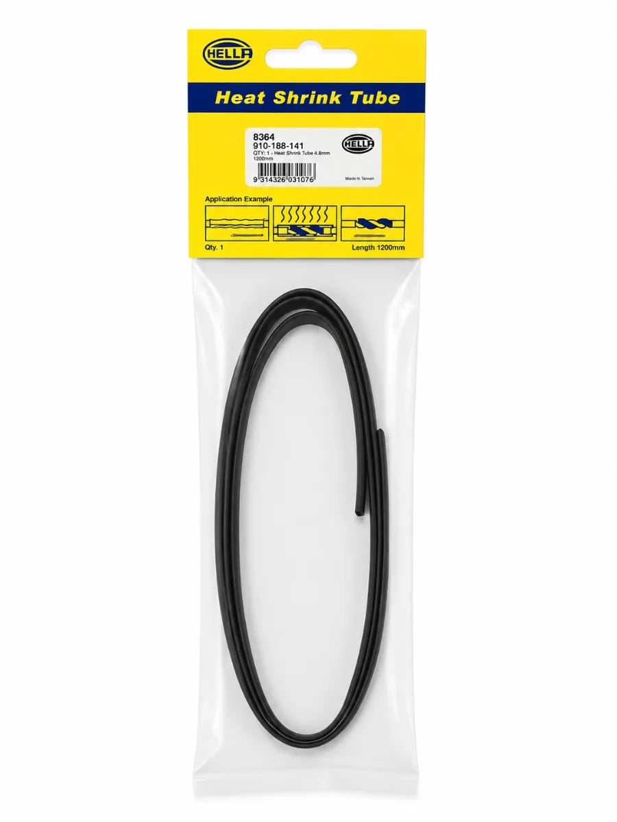 Hella Black Heat Shrink Tubing 6.4mm 1.2m