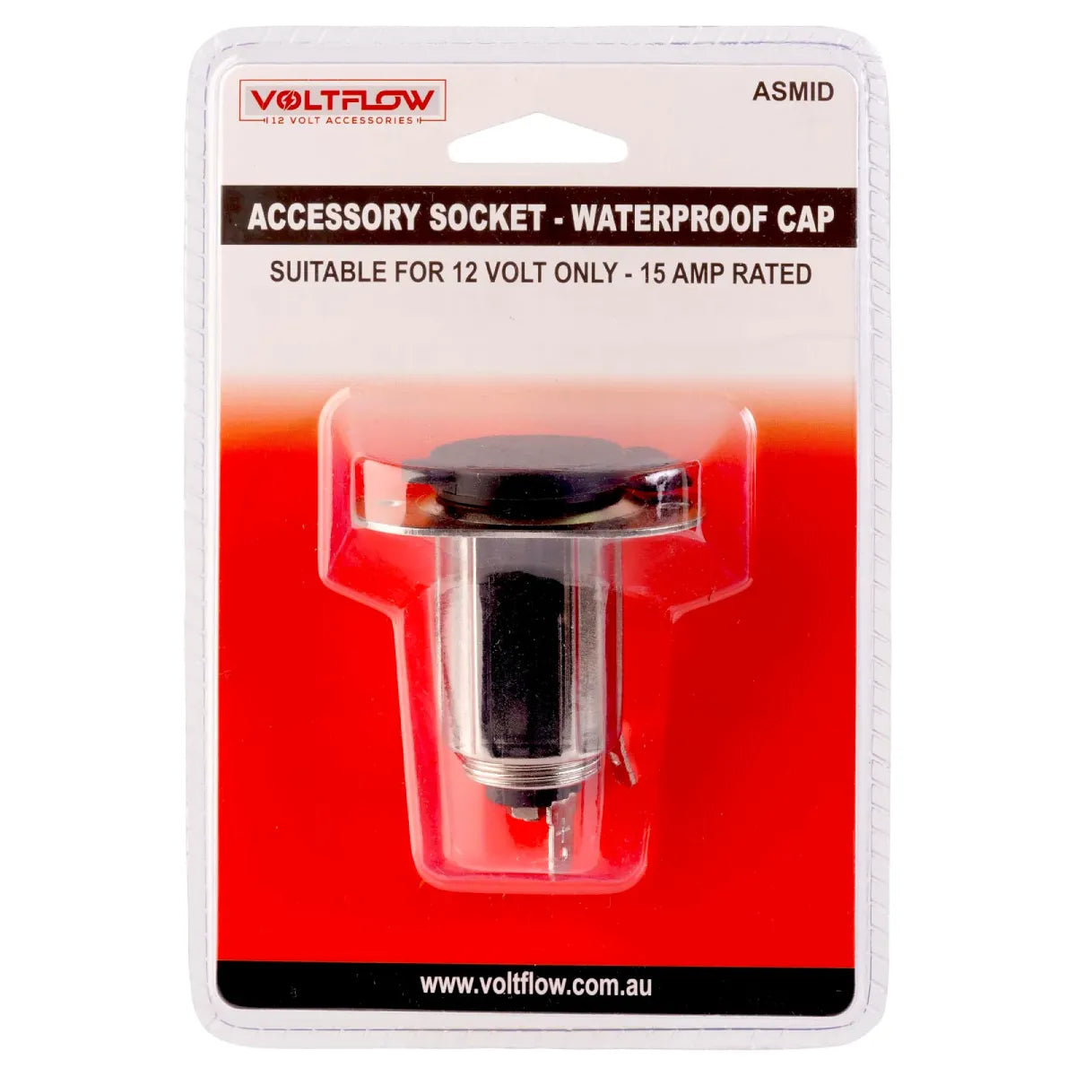 VoltFlow 12V Metal Accessory Socket 15A With Waterproof Cap