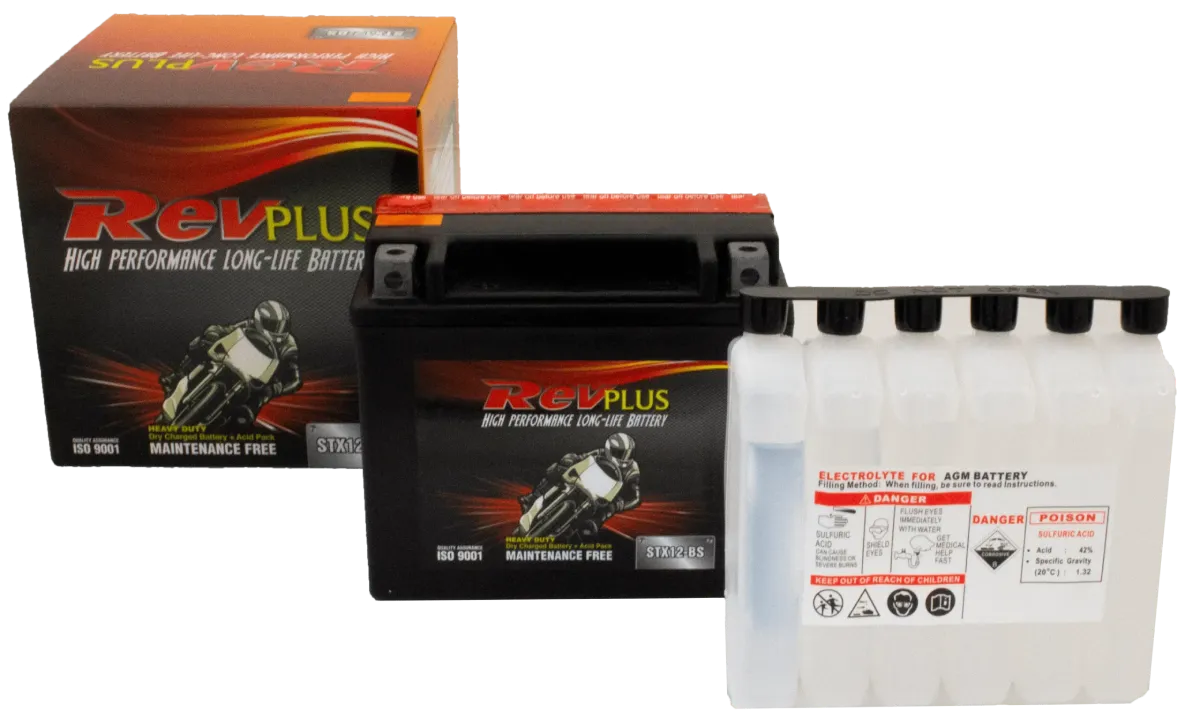 RevPlus STX12-BS 180CCA 10Ah Powersport Battery