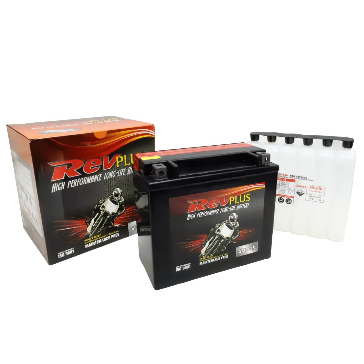 RevPlus STX20-BS 270CCA 18Ah Powersport Battery Positive Left