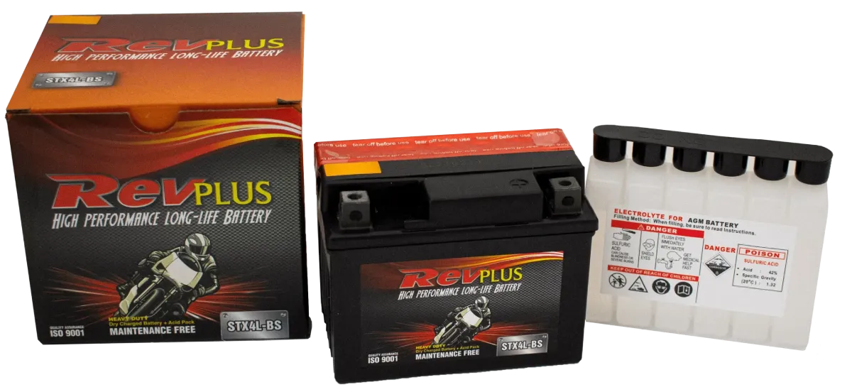 RevPlus STX4L-BS 50CCA 3Ah Powersport Battery