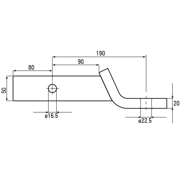 ARK Tow Ball Mount 190mm Drop Black Powder Coat