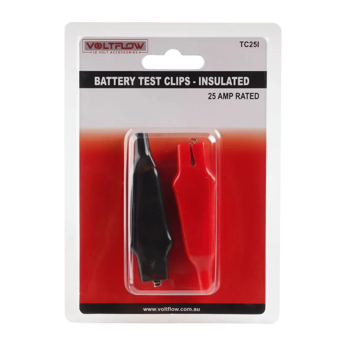 VoltFlow Crocodile Clips 12V 25A Insulated 2 Piece