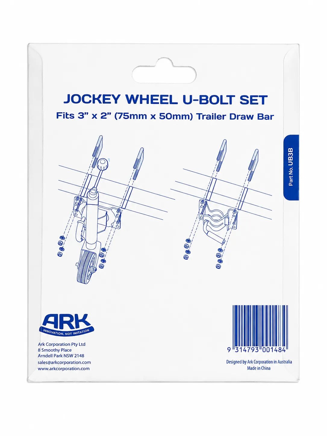 ARK U-Bolts 75mm x 50mm Drawbar Set Of 2