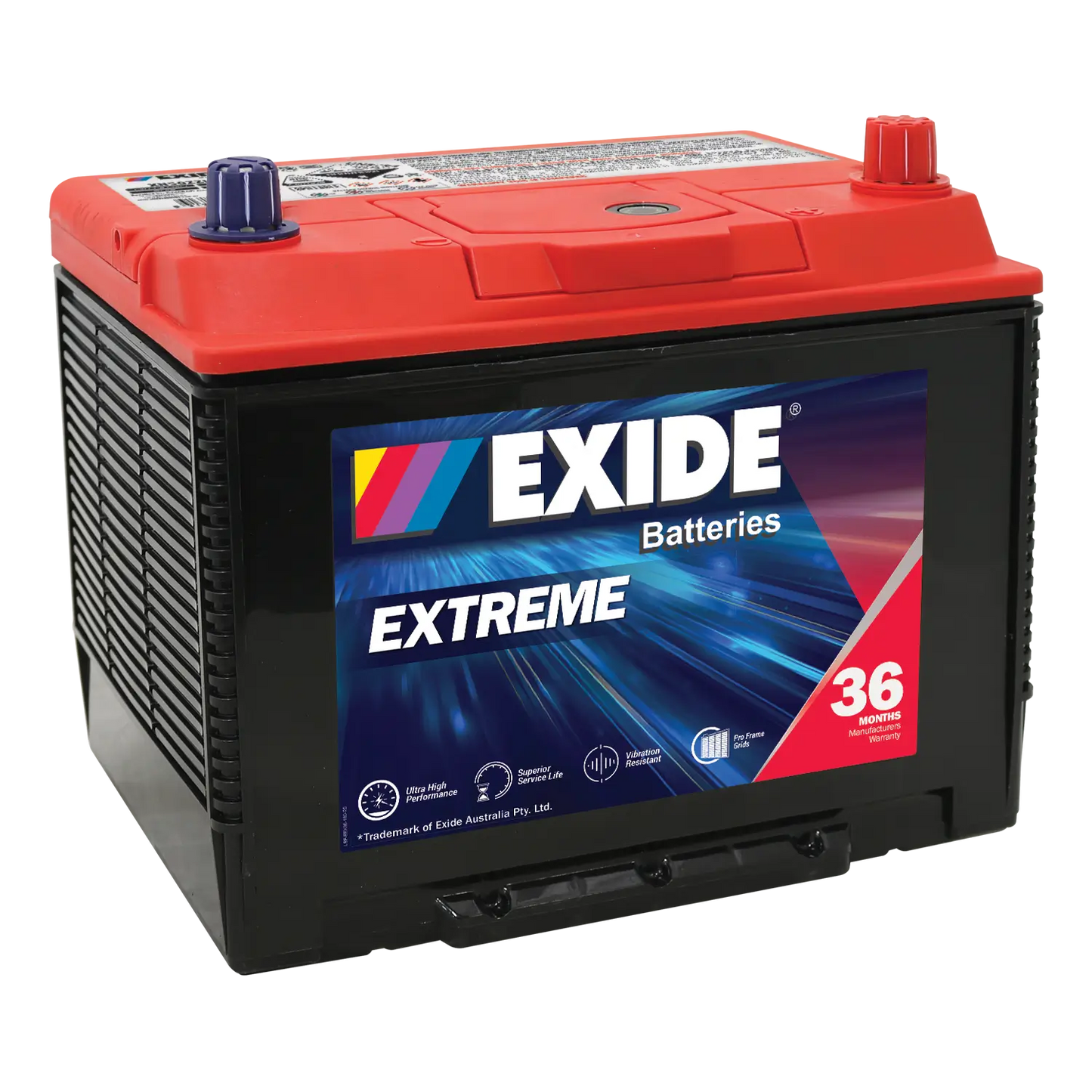 Exide Extreme NS70 750CCA 90Ah 4WD SUV Battery Positive Right