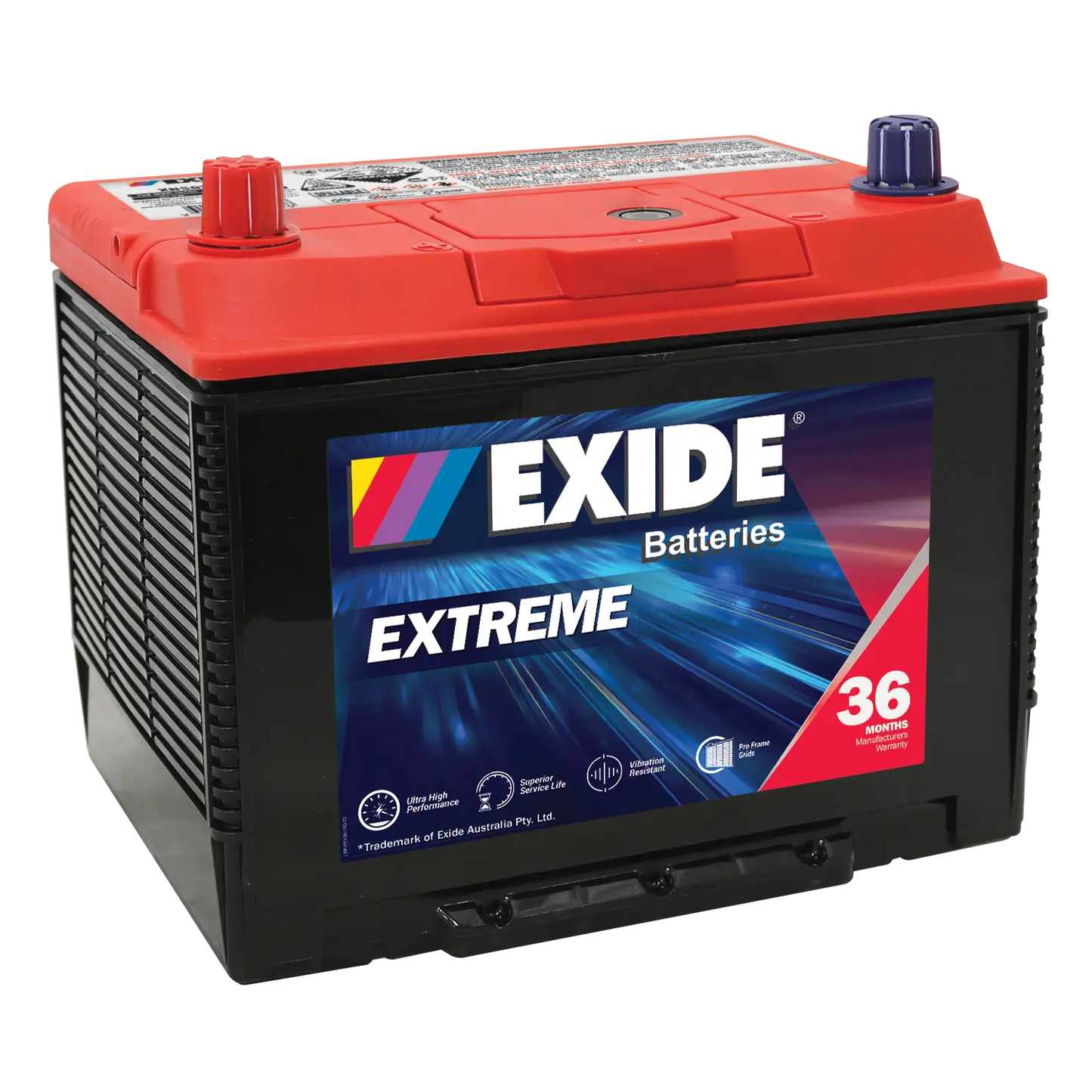 Exide Extreme NS70 750CCA 90Ah 4WD SUV Battery Positive Left