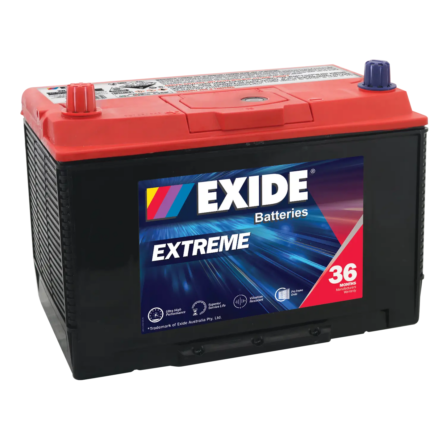 Exide Extreme N70 830CCA 95Ah 4WD SUV Battery Positive Left