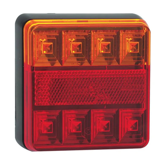 LED Combination Lamp 12V Stop/Tail/Ind & Reflector 100x100x22mm