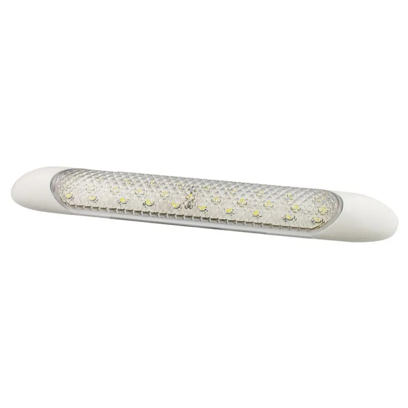 LED Interior Strip Light 12V 6500K Clear Lens White Frame 150x25x10mm