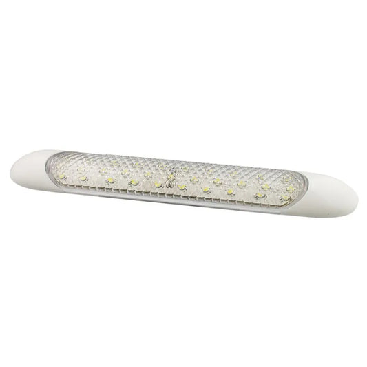 LED Interior Strip Light 12V 6500K Clear Lens White Frame 150x25x10mm