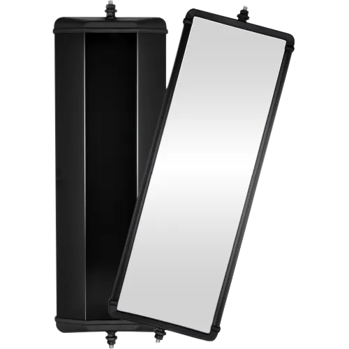 Britax 18" West Coast Mirror Head Black Steel without Marker Light