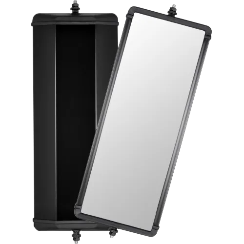 Britax 16" West Coast Mirror Head Black Steel without Marker Light