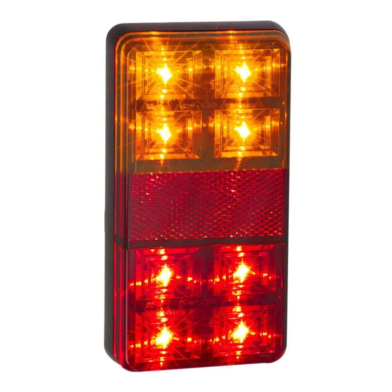 Pair of LED Combination Lamp 12V Stop/Tail/Indicator & Reflector 150x80x22mm