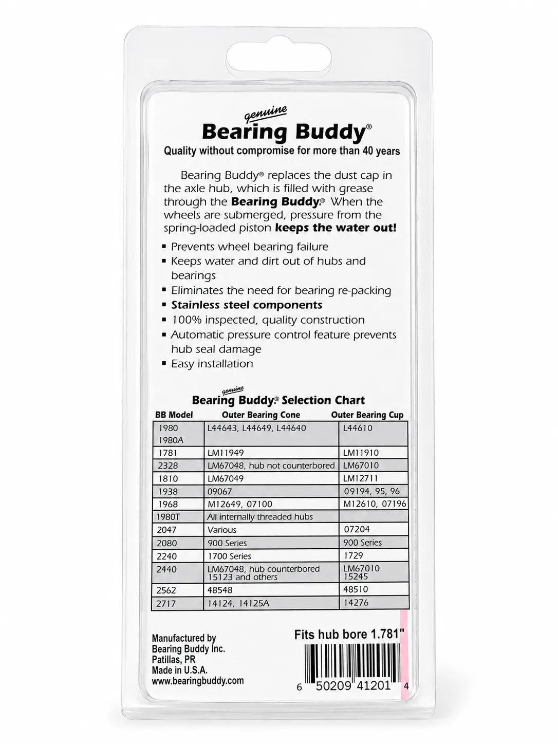 Genuine Bearing BuddyÂ® Wheel Bearing Protector Pair Chrome 1781 Suits LM11949 & LM12749