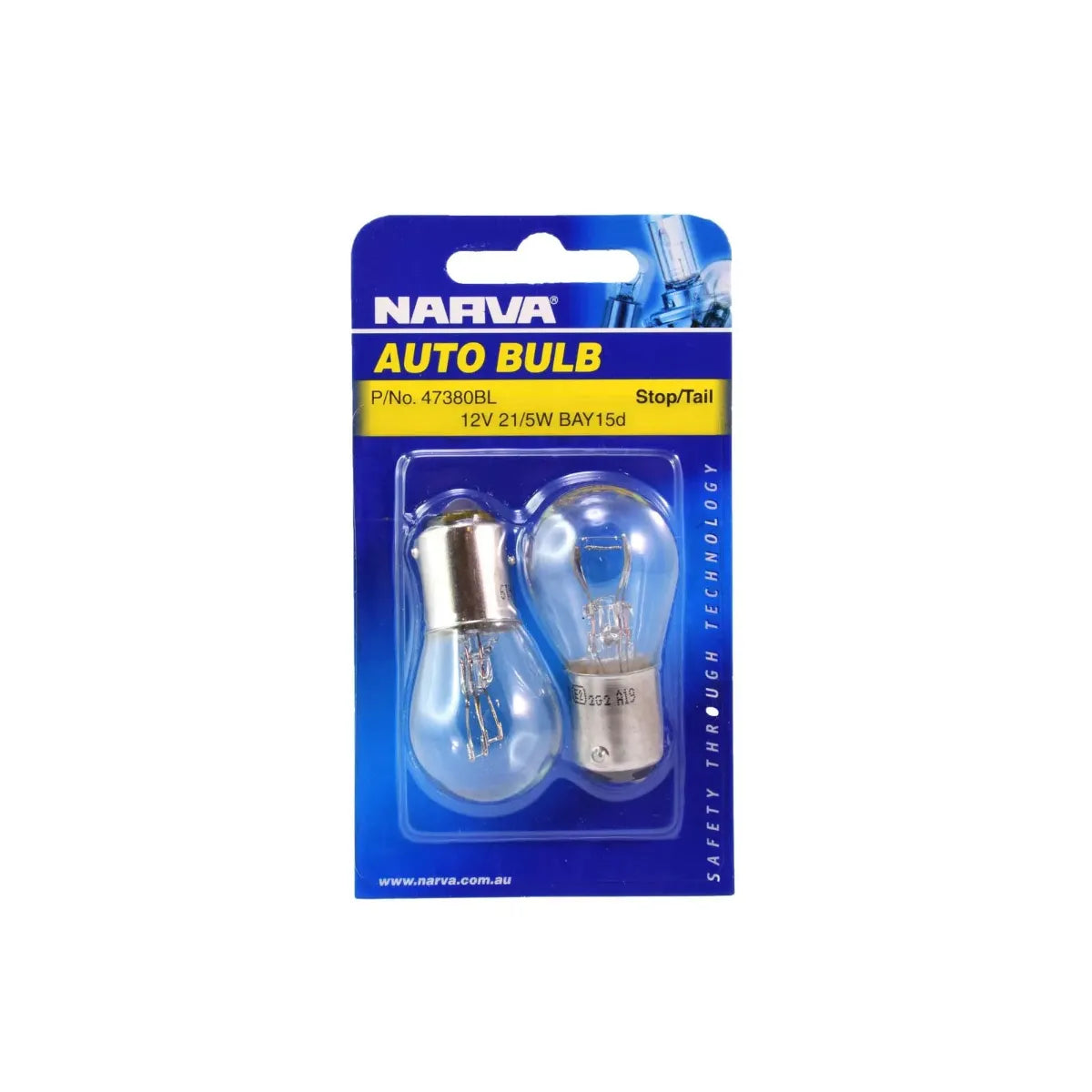 Narva 12V 21-5W BAY15D Incandescent Globe Pack Of 2