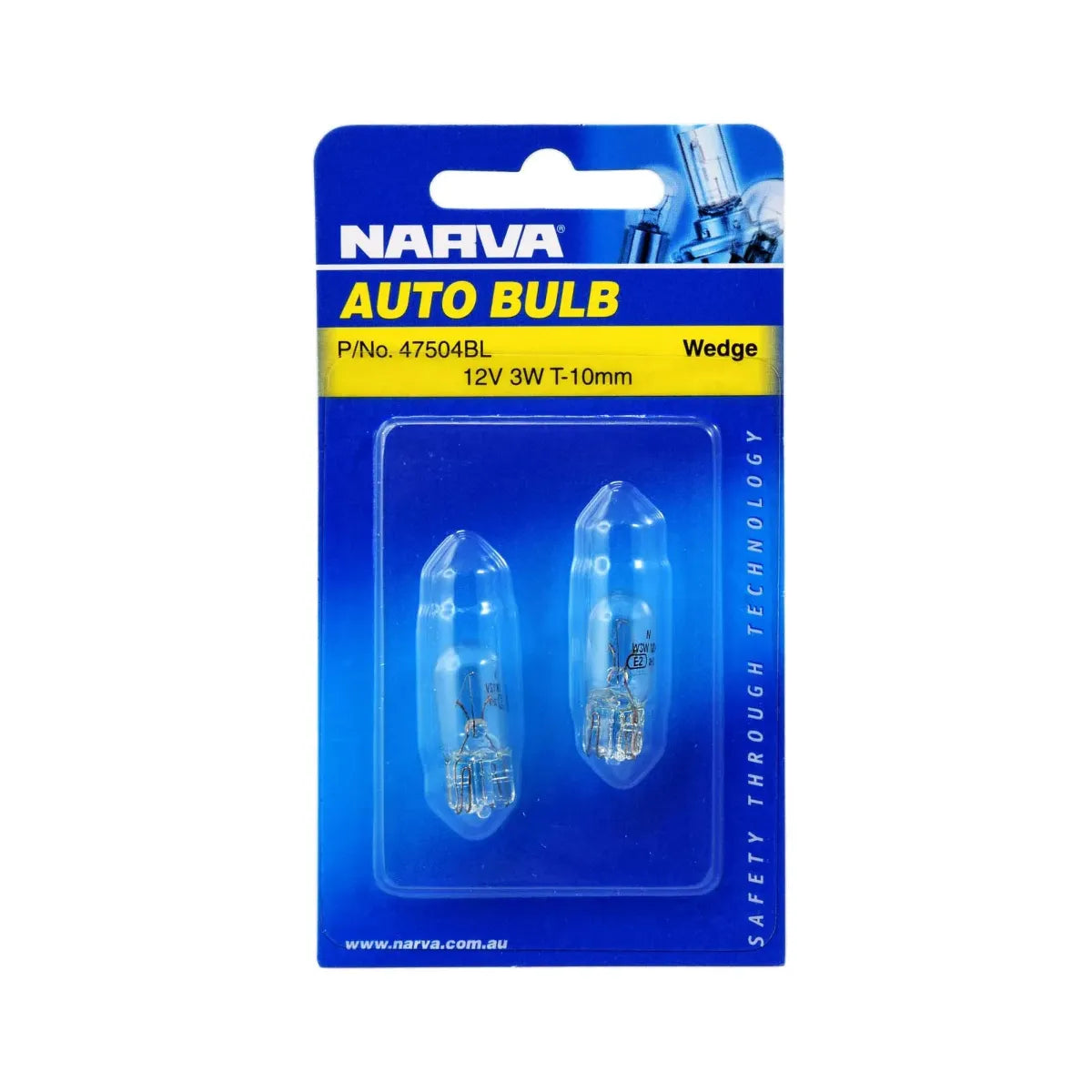 Narva 12V 3W W3W W2.1x9.5D Wedge Globe Pack Of 2