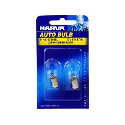 Narva 12V 6W BA9S Incandescent Globe Pack Of 2
