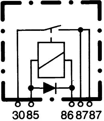 Hella Mini Relay 12V 5-Pin Normally Open 40A With Holder And Suppression Diode