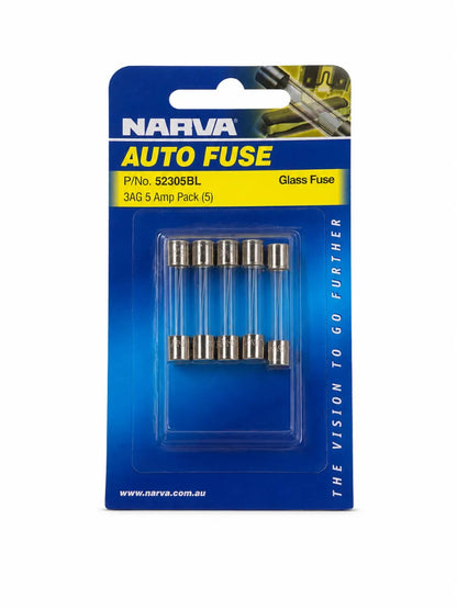 Narva 5A 3AG Glass Fuse Pack Of 5