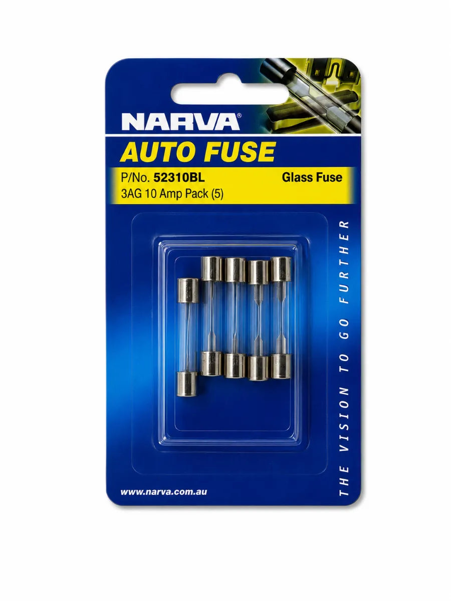Narva 10A 3AG Glass Fuse Pack Of 5