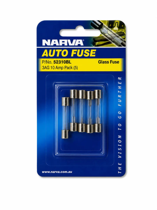 Narva 10A 3AG Glass Fuse Pack Of 5