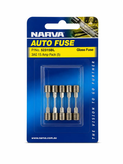 Narva 15A 3AG Glass Fuse Pack Of 5