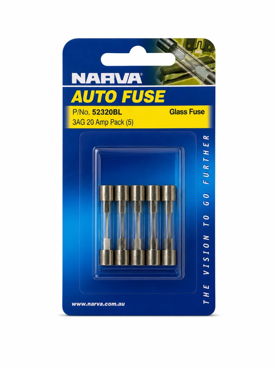 Narva 20A 3AG Glass Fuse Pack Of 5