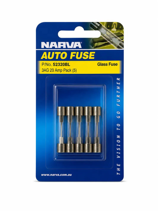 Narva 20A 3AG Glass Fuse Pack Of 5