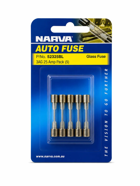 Narva 25A 3AG Glass Fuse Pack Of 5