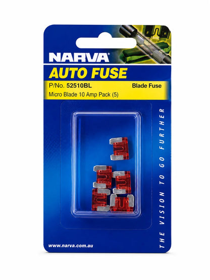 Narva 10A Red Micro Blade Fuse Pack Of 5