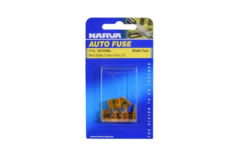 Narva 5A Orange Mini Blade Fuse Pack Of 5