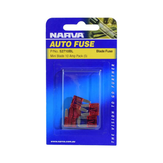 Narva 10A Red Mini Blade Fuse Pack Of 5