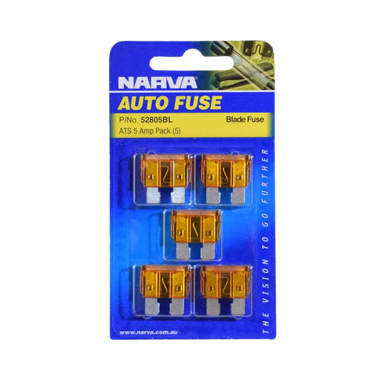 Narva 5A Orange Standard ATS Blade Fuse Pack Of 5
