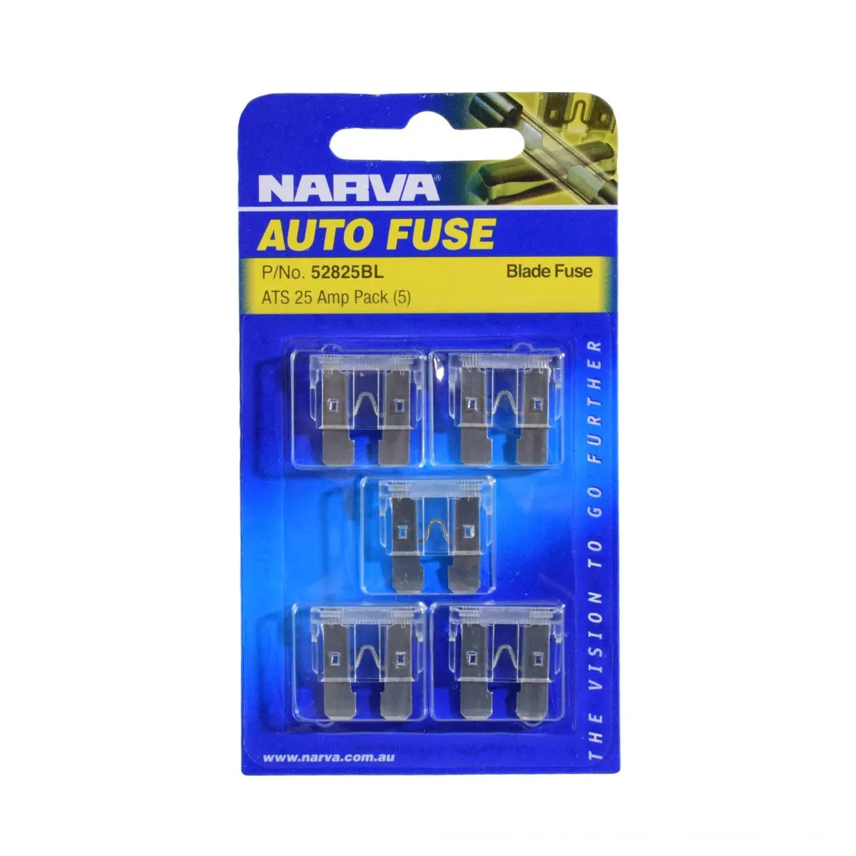 Narva 25A White Standard ATS Blade Fuse Pack Of 5