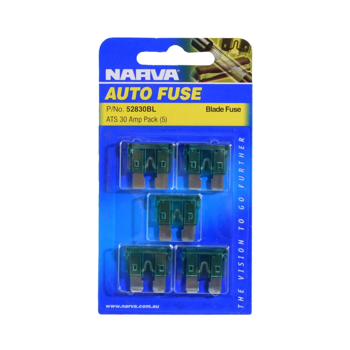 Narva 30A Green Standard ATS Blade Fuse Pack Of 5