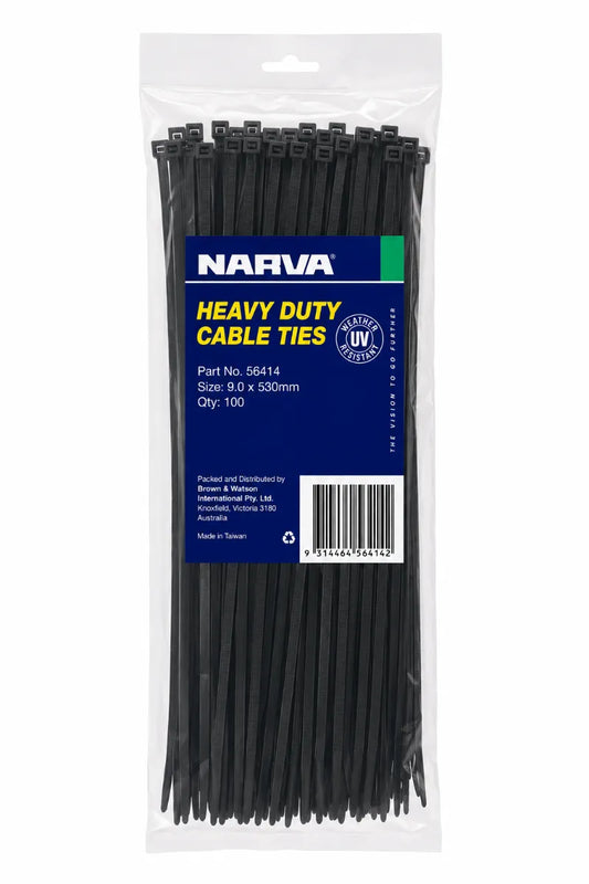 Narva Heavy Duty Cable Tie 9.0 x 530mm 100 Pack